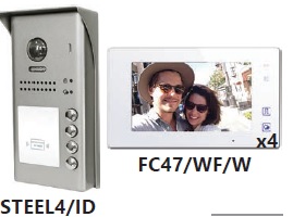 KIT4-WF4/ID Μπουτονιέρα ΚΙΤ με 4 μπουτόν + Οθόνη WiFi 7"